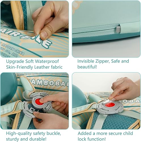 Miniatura 162 de Mambobaby Flotador de natación para bebé con toldo sólido para piscina, entrenamiento de natación, flotadores de agua sin aire, flotador de agua