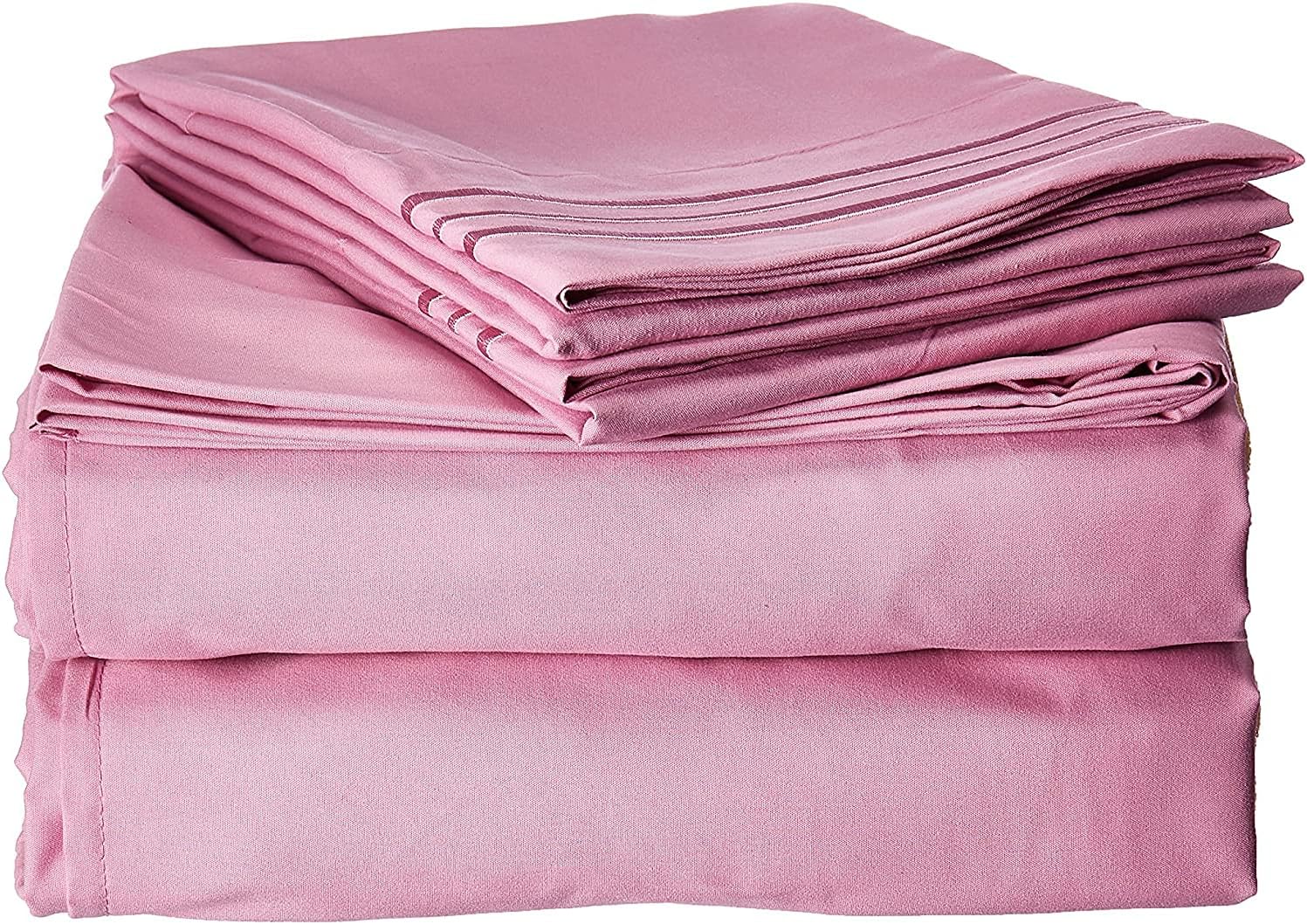 CELINE LINEN 1800 Series Hotel Quality Super Soft Wrinkle Resistant & Fade Resistant Beautiful Design on Pillowcases 4-Piece Sheet Set, Deep Pocket Up to 16inch, King Burgundy