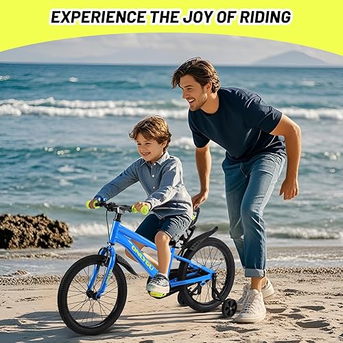 Miniatura 3 de Elegante bicicleta para niños de 4 a 9 años, fácil de montar, segura y estable, ruedas de 16 a 18 pulgadas, colores vibrantes, incluye ruedas de