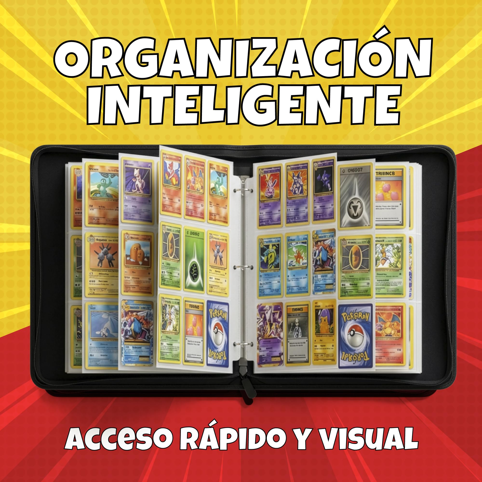 Álbum de Cartas Coleccionables con Capacidad de 1080 Cartas y 60 Páginas - Carpeta con Fundas - Álbum para Cartas (Trading Card Game y Juegos de Cartas Coleccionables)