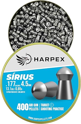 Vista 2 de Harpex Sirius .177 Cal Airgun Pellets – Diseño de cúpula de grano 13.1 – Pellets de plomo de precisión para tiro al objetivo, práctica