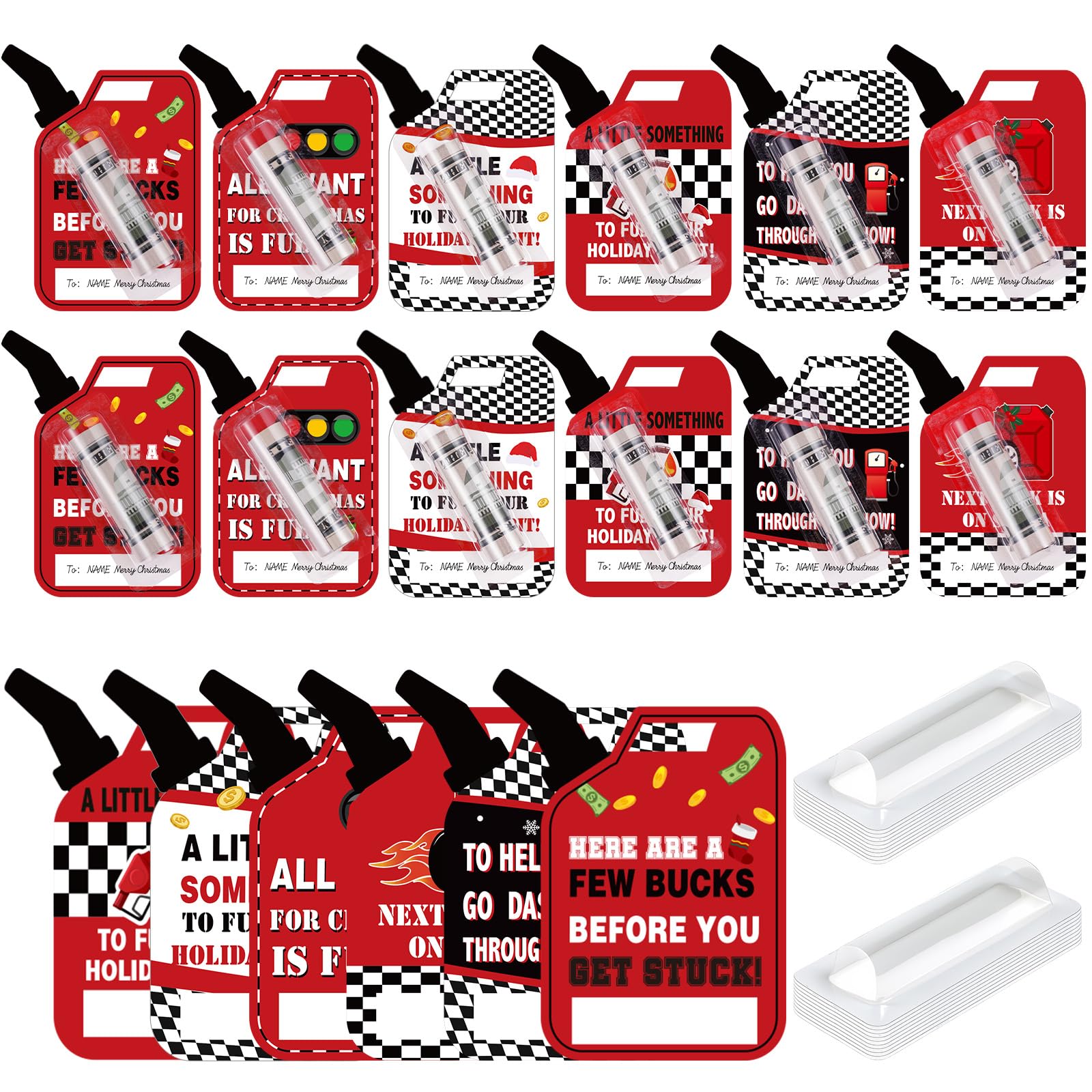 Colarr 12 Pcs Money Holders Gas Can Cash Gift Cards Employee Appreciation Money Clip Gifts for Teacher Nurse Father Christmas Birthday Holiday 2026 Graduation New Year Funny Gifts for Adults