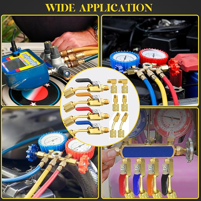 Kit de Válvulas de Bola Anguladas para Refrigerante R410A, 10 Piezas miniatura 2