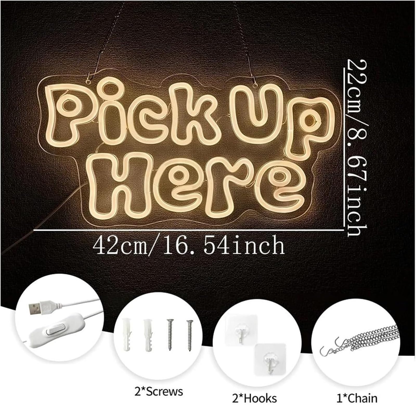 Insegna al neon, ritira qui l'insegna a LED per hotel, negozi, ristoranti, bar, decorazioni illuminate 42 cm x 22