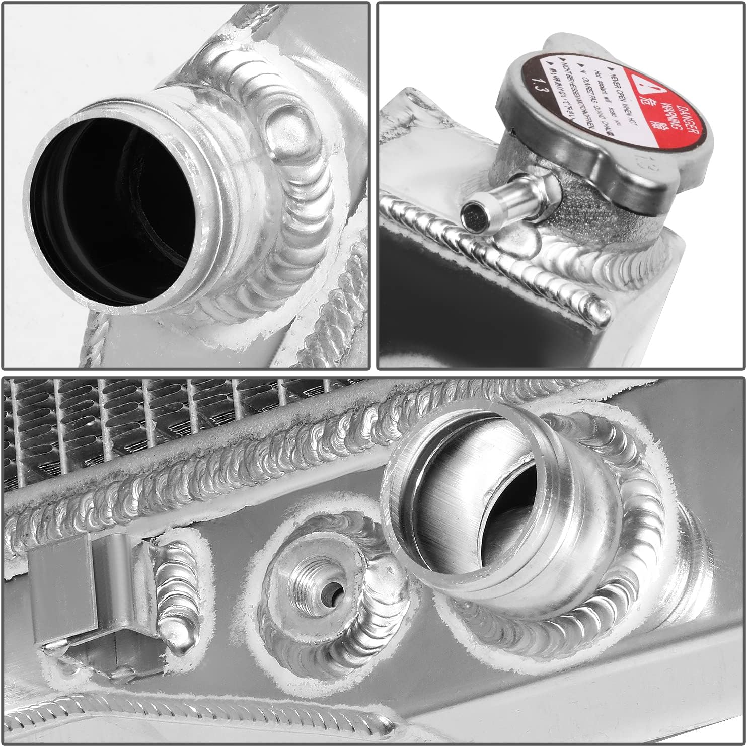 DNA MOTORING RA-CAMARO93-2 2-Row Full Aluminum Radiator Compatible with 1993-2002 Camaro/Firebird AT/MT,25.00 x 17.25 x 1.75,1.50"Inlet/Outlet
