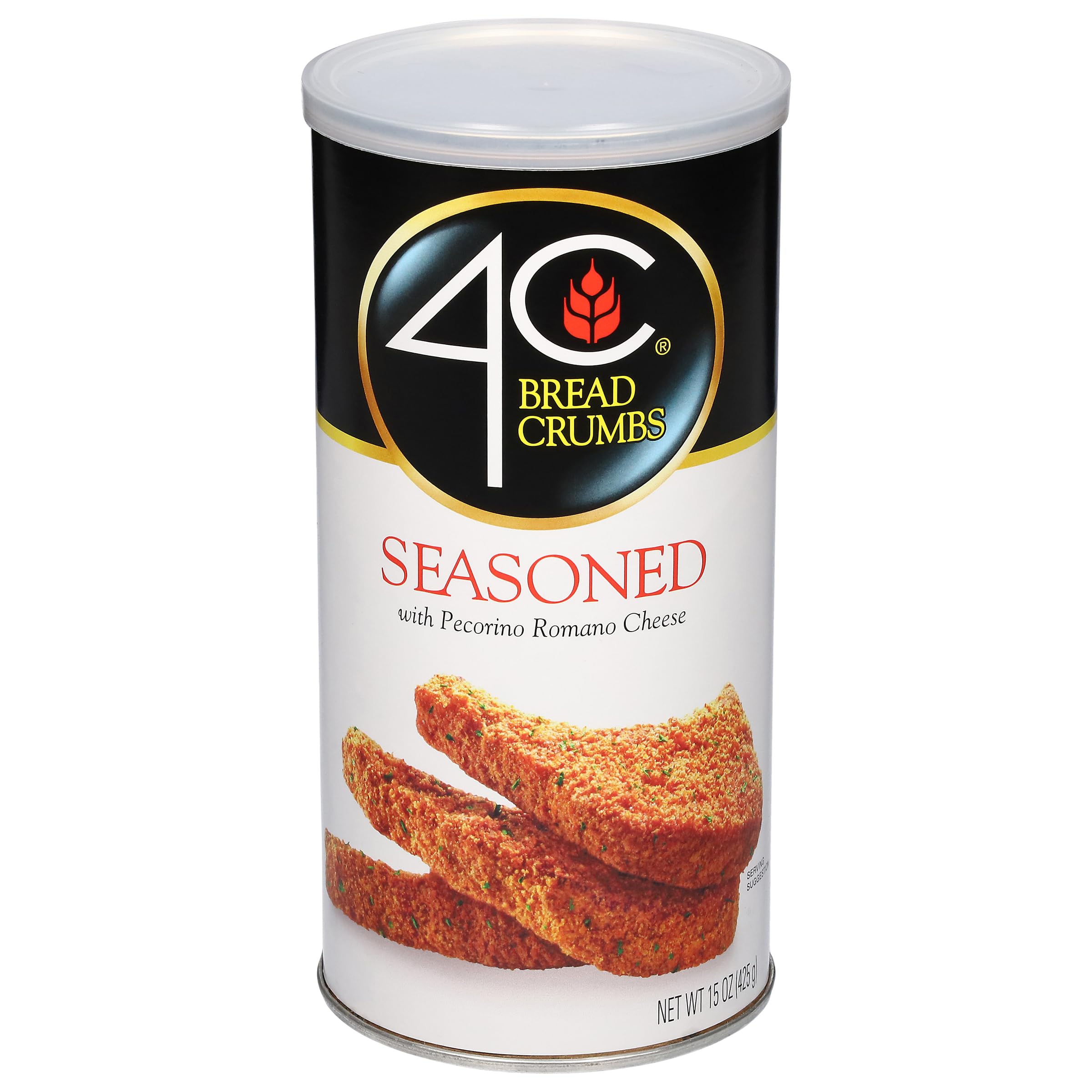 4C Premium Bread Crumbs, Seasoned with Pecorino Romano Cheese, 15 Ounce (Pack of 1)