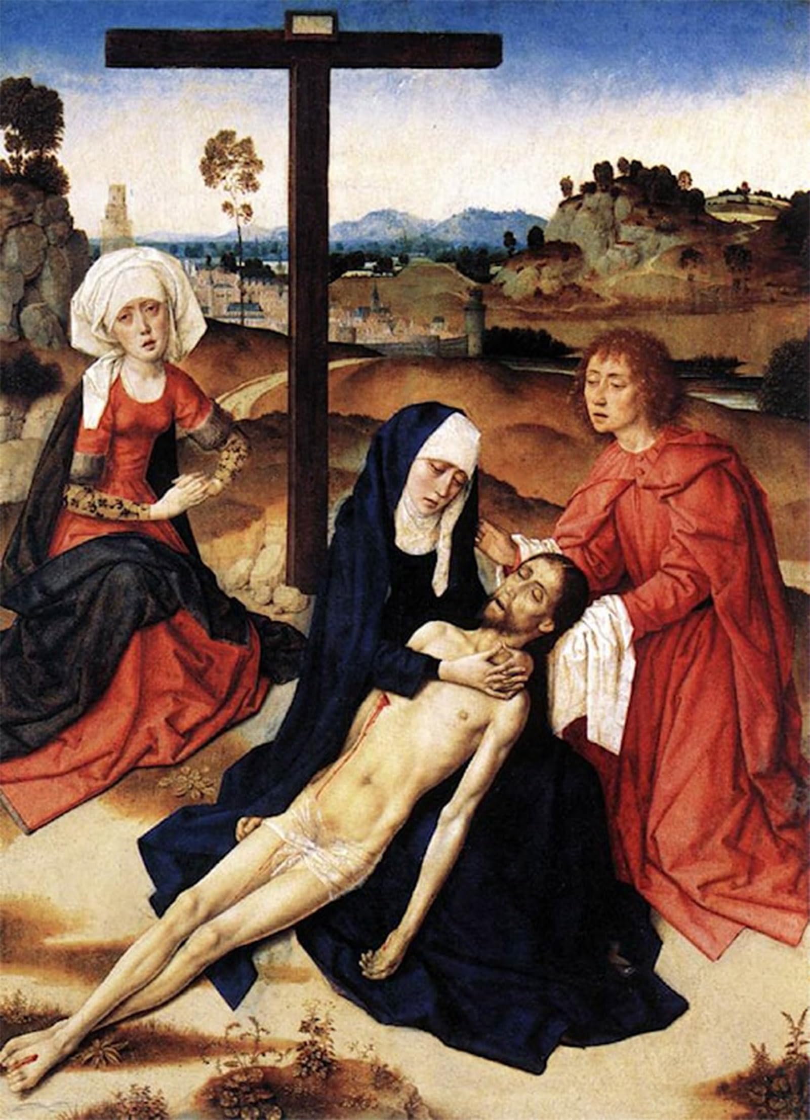 ARTXLXXBN Famous Print Painting Colorful Art Print the Lamentation of Christ by Dirck Bouts Canvas Art Decorations for Home Decor 60x90cm