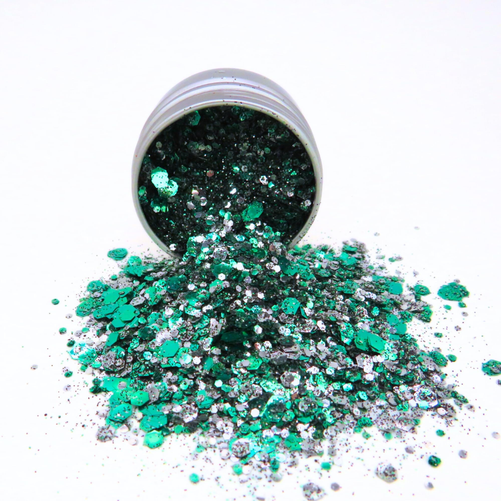 Eco Glitter for Face and Body - Biodegradable Glitter Makeup Vegan Blend - Loose Festival Sparkle in a 6g Pot - Disco Zombie - Image 3