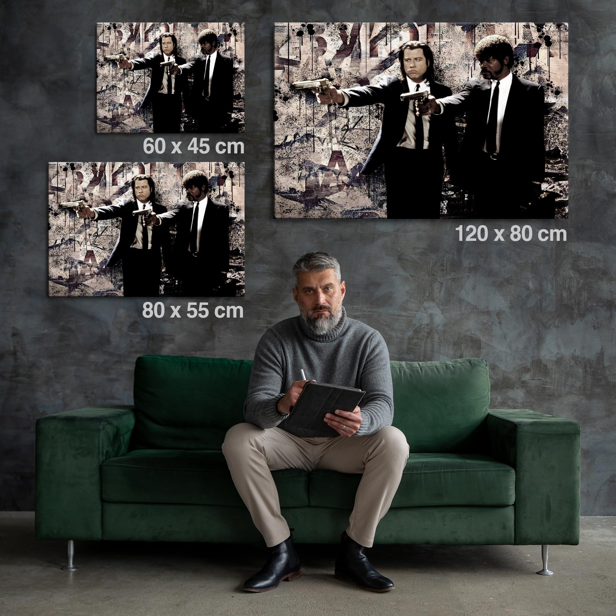 Artmazing | Immagine a forma di Pulp Fiction colorata | immagini S-Art | Immagini di Pulp Fiction Modern | Quadro su tela XXL | Immagine XXL | Poster colorato per parete