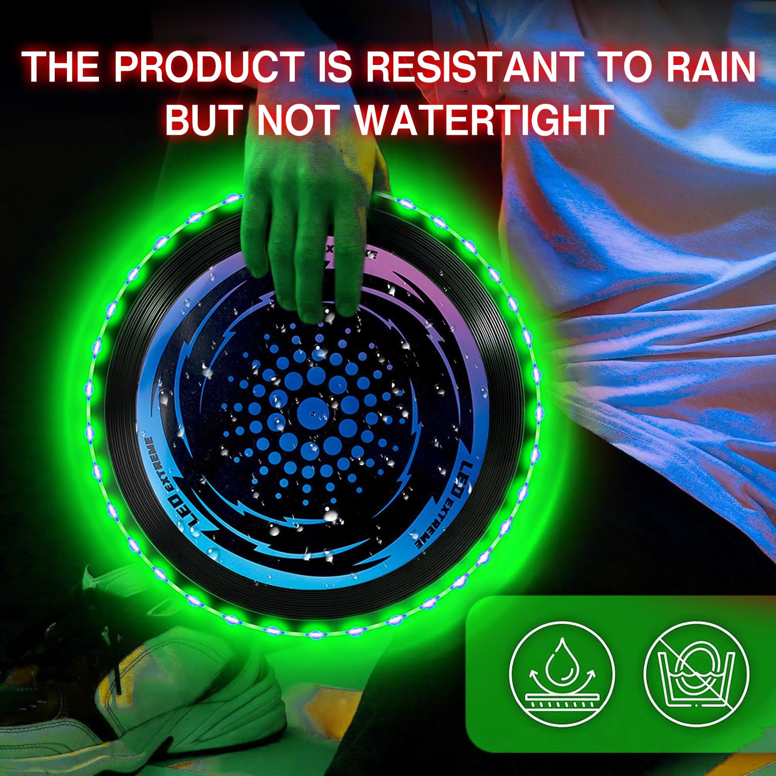 Frisbee LED Luminoso Disco Volante Morbido Tessuto 49 LED Funsport dla Dorosłych Dzieci Plaża