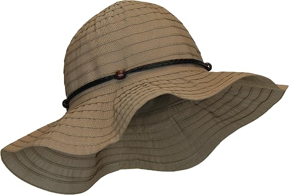 Kallina Brown Summer Hat w/Beads and 