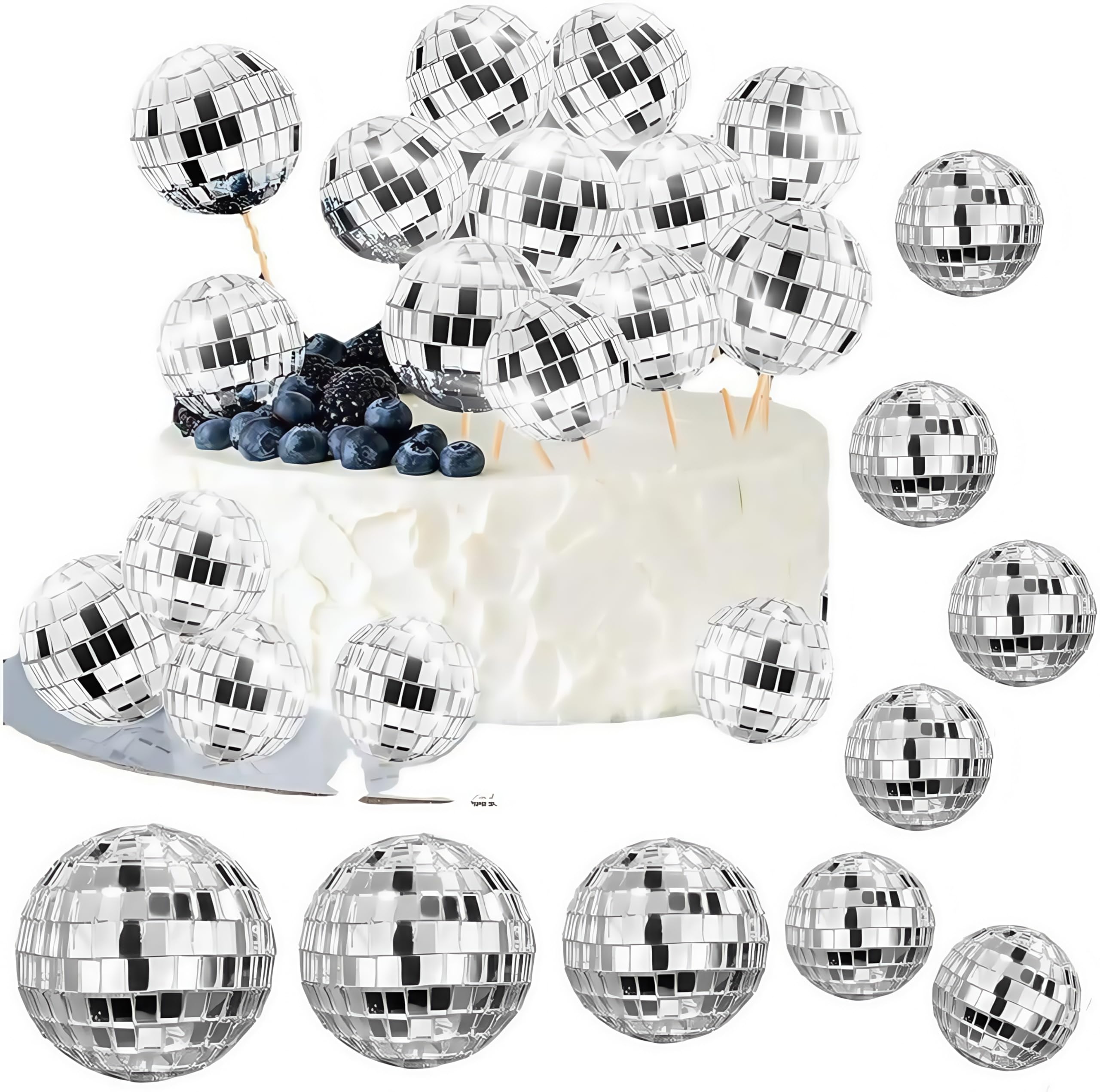 Bola de discoteca de espejo, 30 piezas de decoración para colgar, fiesta de bar, accesorios de escenario, decoración del hogar, recuerdos de fiesta de Navidad y suministros (2/3/4/5 cm)