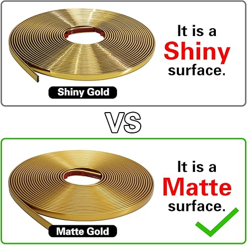 Miniatura 3 de Moldura de 52.5 pies para despegar y pegar, color dorado mate, impermeable, para paredes, bordes, marcos de ventanas, azulejos de salpicaduras,