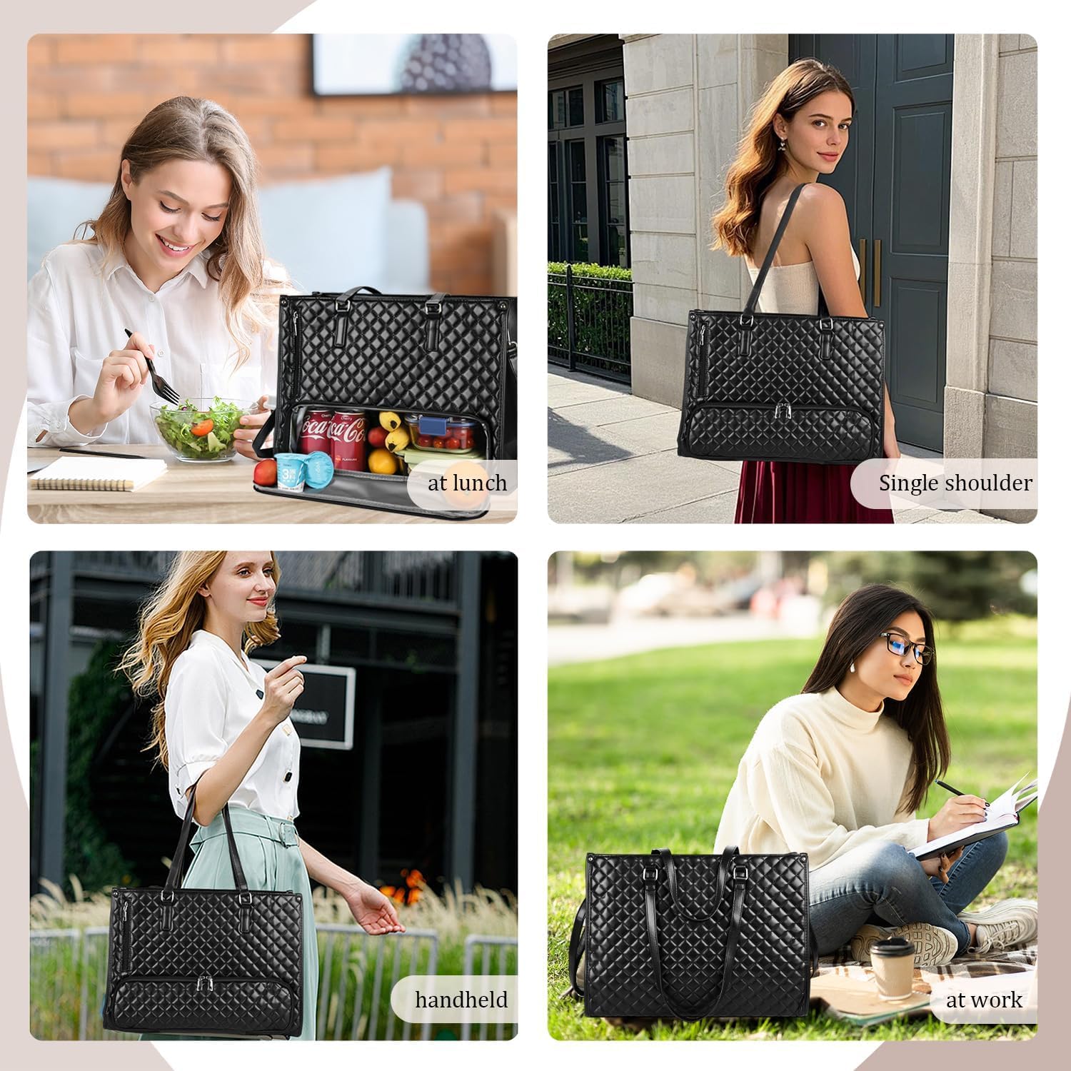 JAMBUVANTI Large Capacity 2-in-1 Insulated Lunch Tote Bag with Cooler Compartment – Large Capacity, Waterproof, Reusable Lunch Bag for Work, School, Picnic 3