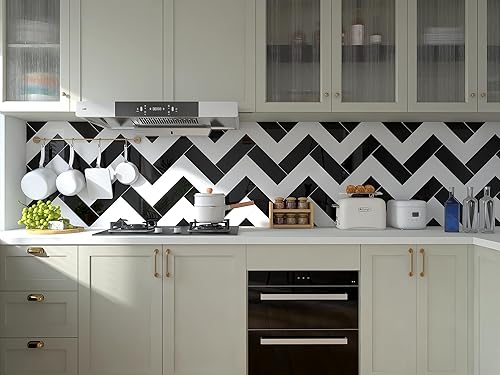 Miniatura 6 de Avant Decor 24 azulejos  Azulejos compuestos de piedra de color sólido  Azulejos de cocina para despegar y pegar  Azulejos de pared  4 x 12 pulgadas