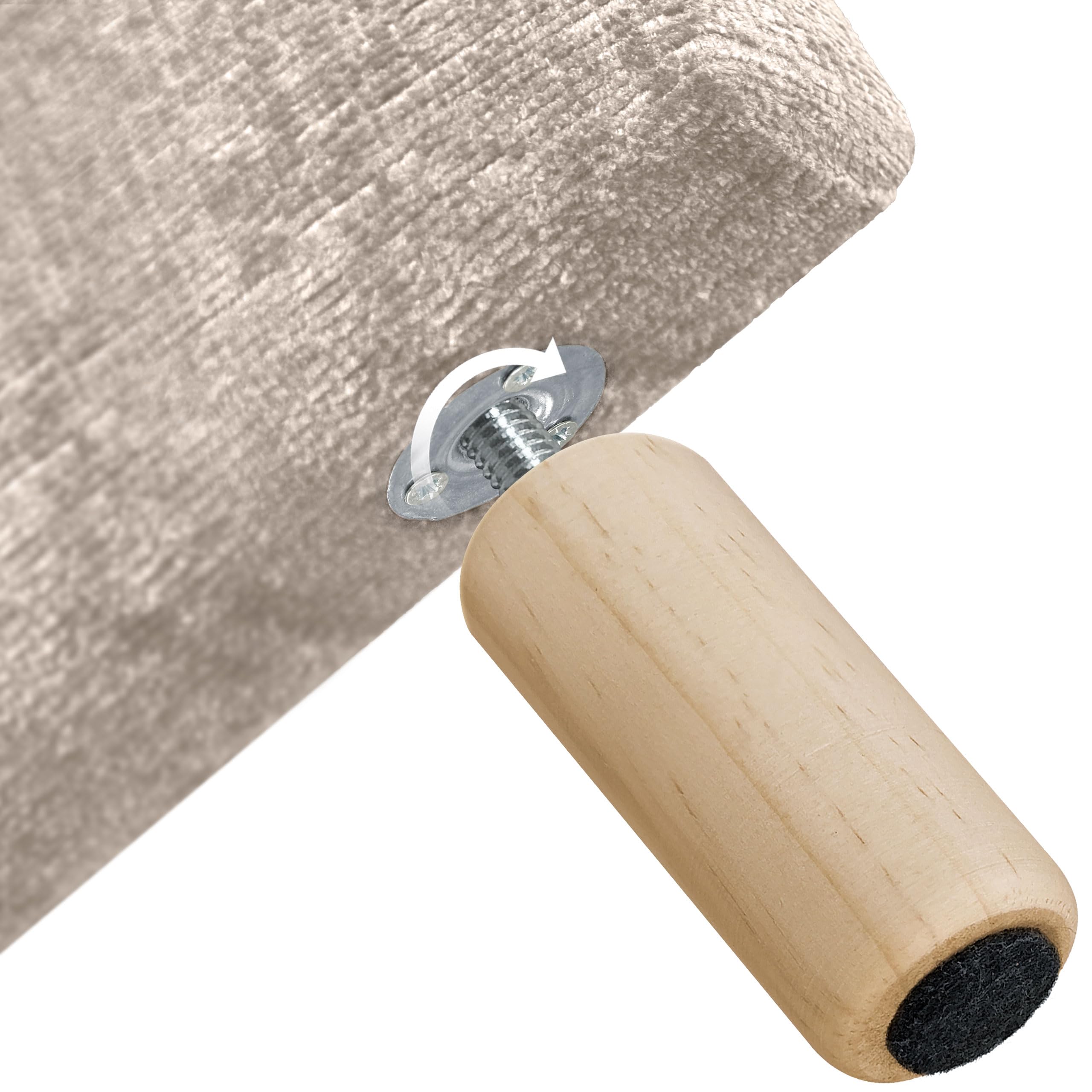 DHOME Testiera Liscia in Lana Ecologica Fino a terra Spessore 8cm Testata Letto Imbottita Stile Moderno per Camera da Letto Top Trending (Beige, 80cm)