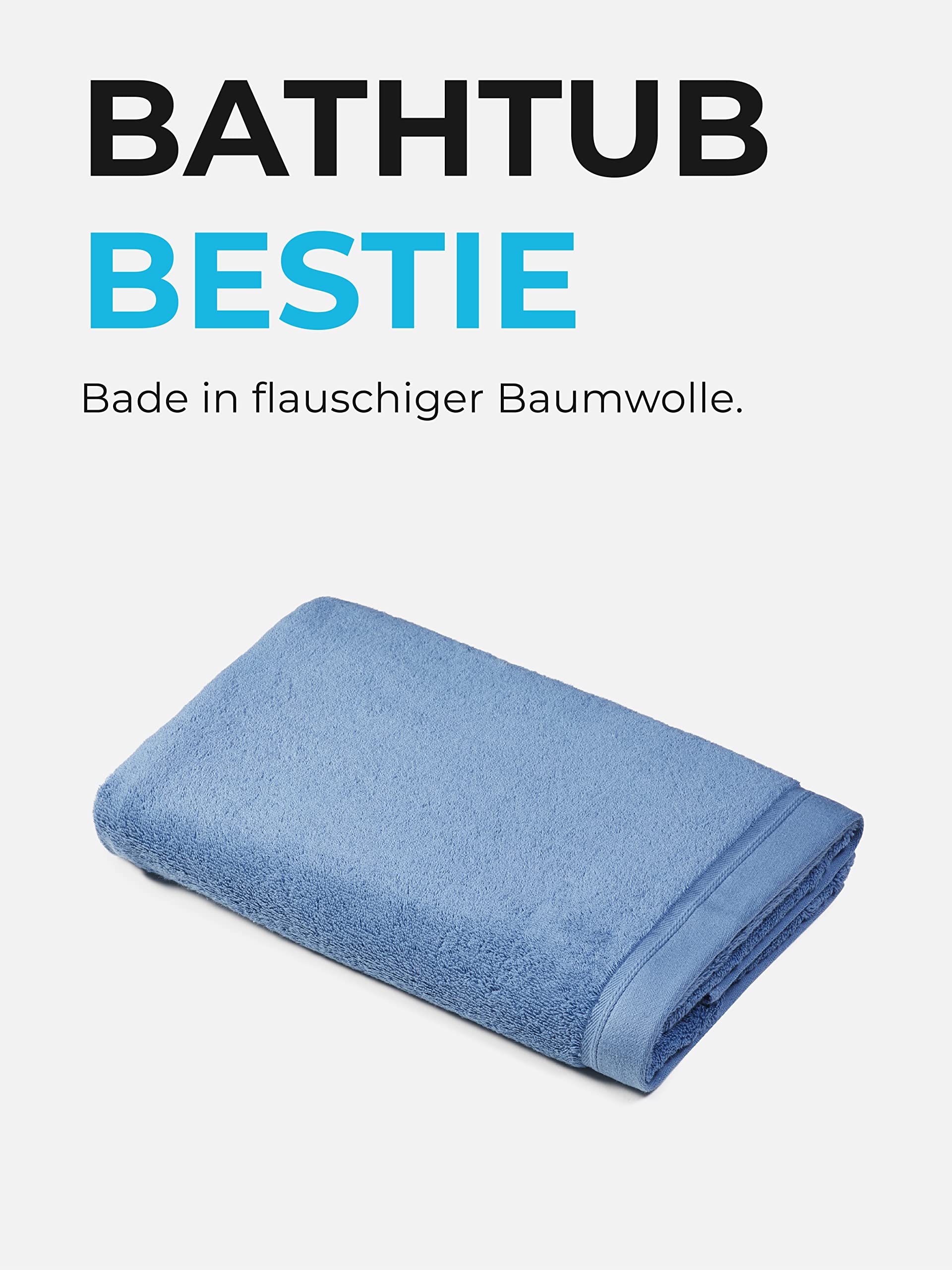 Sowel® Ręcznik kąpielowy premium 100 x 150 cm, ręcznik ze 100% bawełny ekologicznej, wyprodukowany w Portugalii, gołębi niebieski