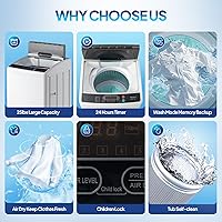 Vista 4 de Bonnlo 25LBS Fully Automatic Washer, 2 in 1 Portable Washing Machine, Top Load Washer and Spin Dryer Combo with Drain Pump, 10 Washing Programs & 5
