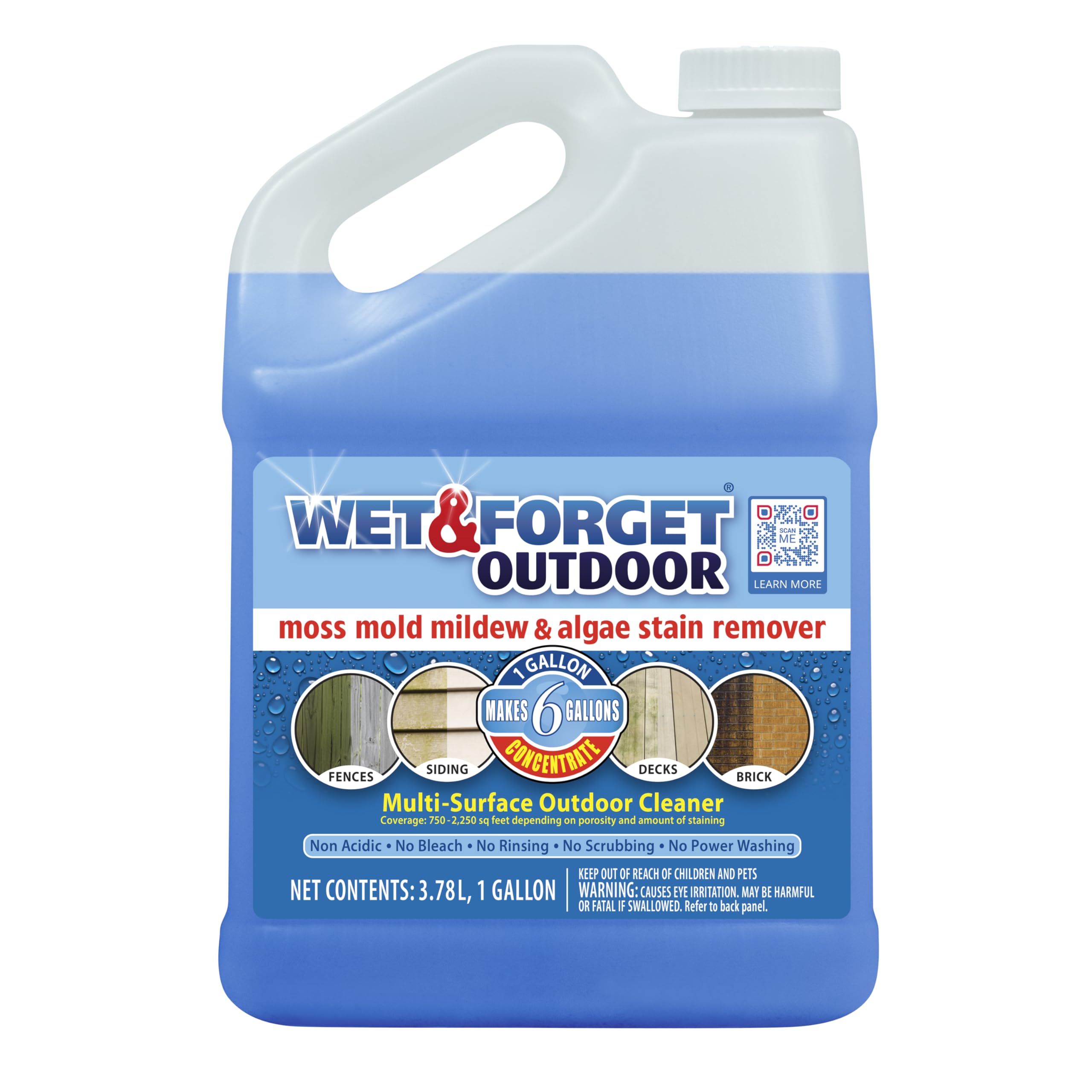 Wet & Forget Multi-Surface Outdoor Cleaner, Original, 128 Fluid Ounces