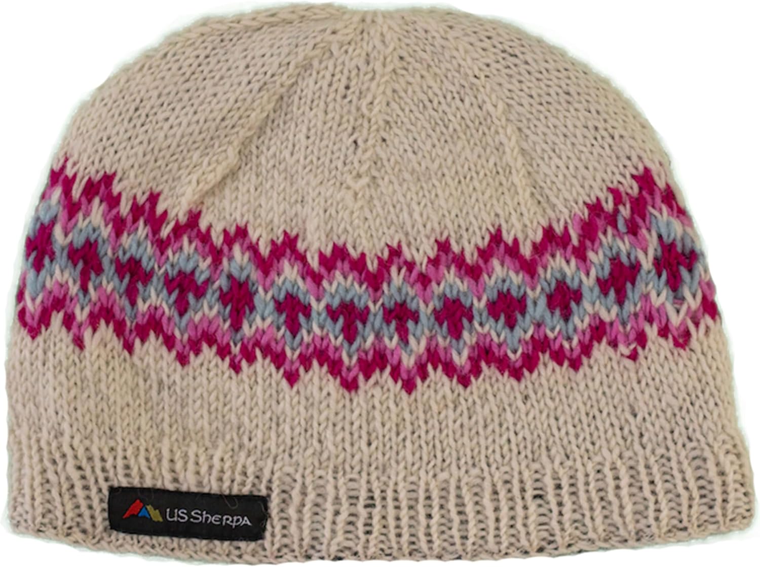 Khumjung Hat - Hand Knit 100% Wool Beanie Sherpa Fleece Lined