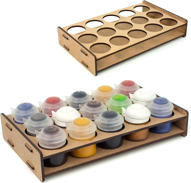 Mini Paint Holder for Miniatures & Modeling, Compact Project Paint Organizer Tray for 33mm Pots, Portable Tabletop Paint Rack, Compatible with Citadel (33mm)