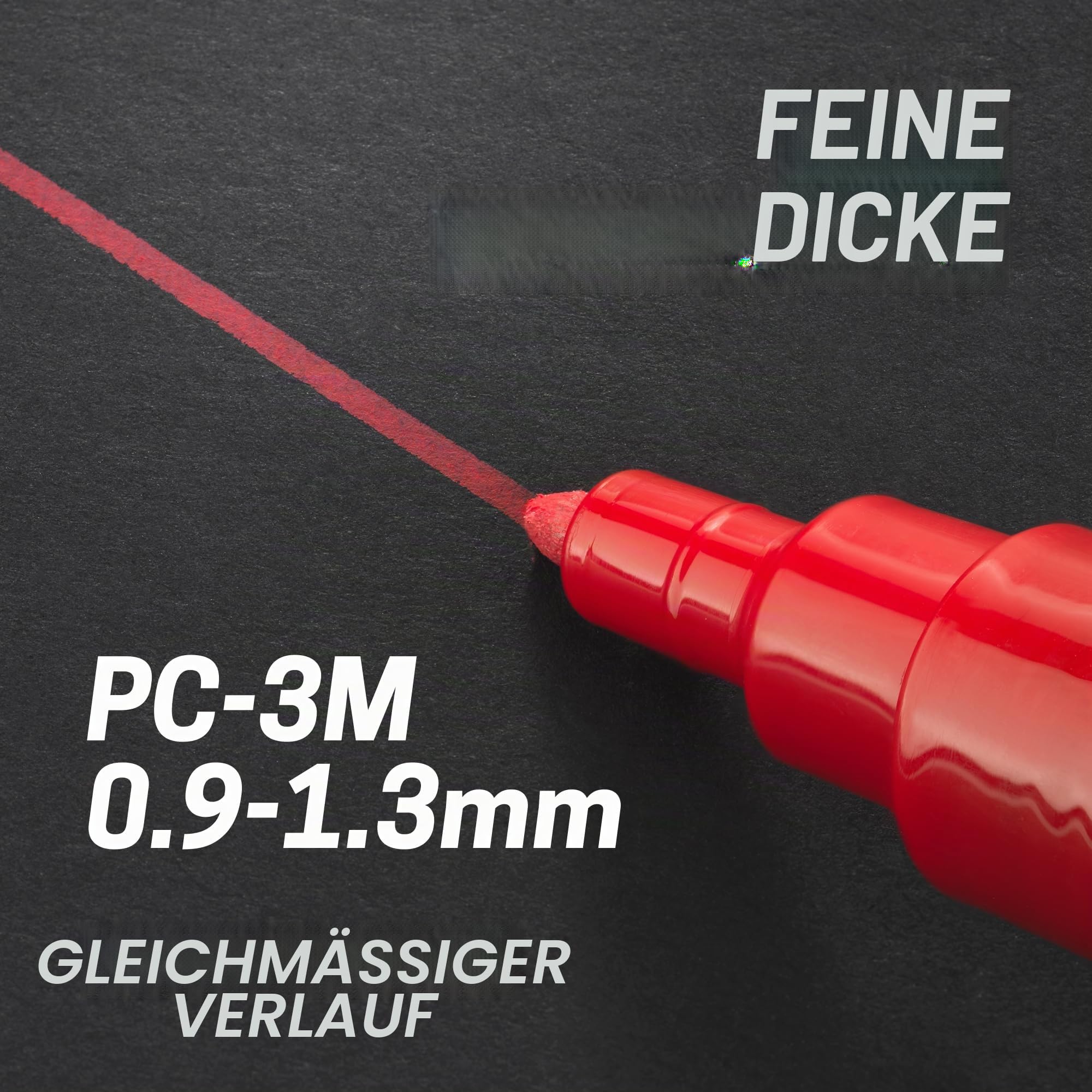 POSCA 153544847 PC-3M „Paint in a Pen“-Set, 1,5 mm breite Kugelspitze, wasserbasierte Filzstifte, 16 Farben