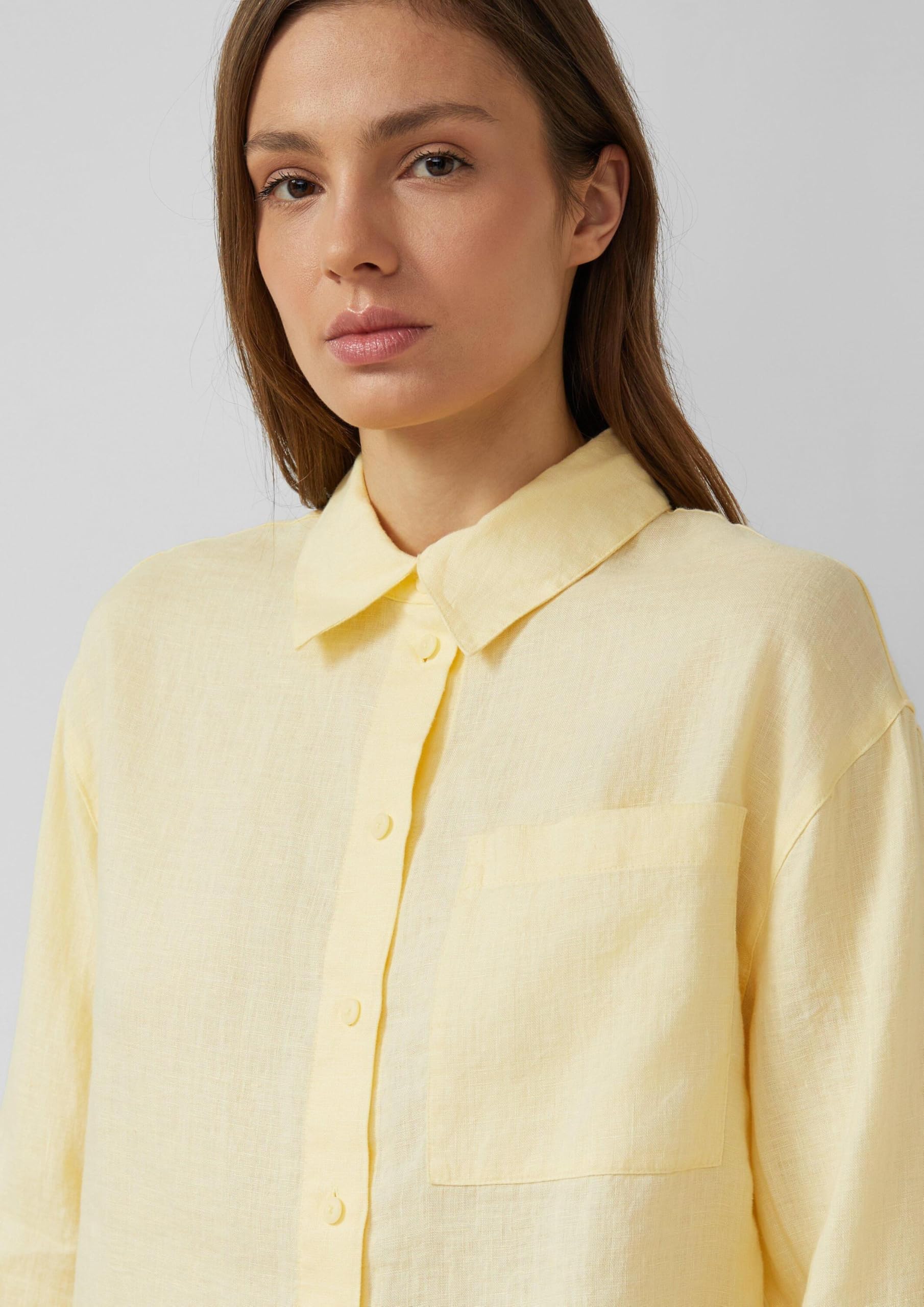s.Oliver 2176342 Camicia in Lino a Maniche Lunghe Donna
