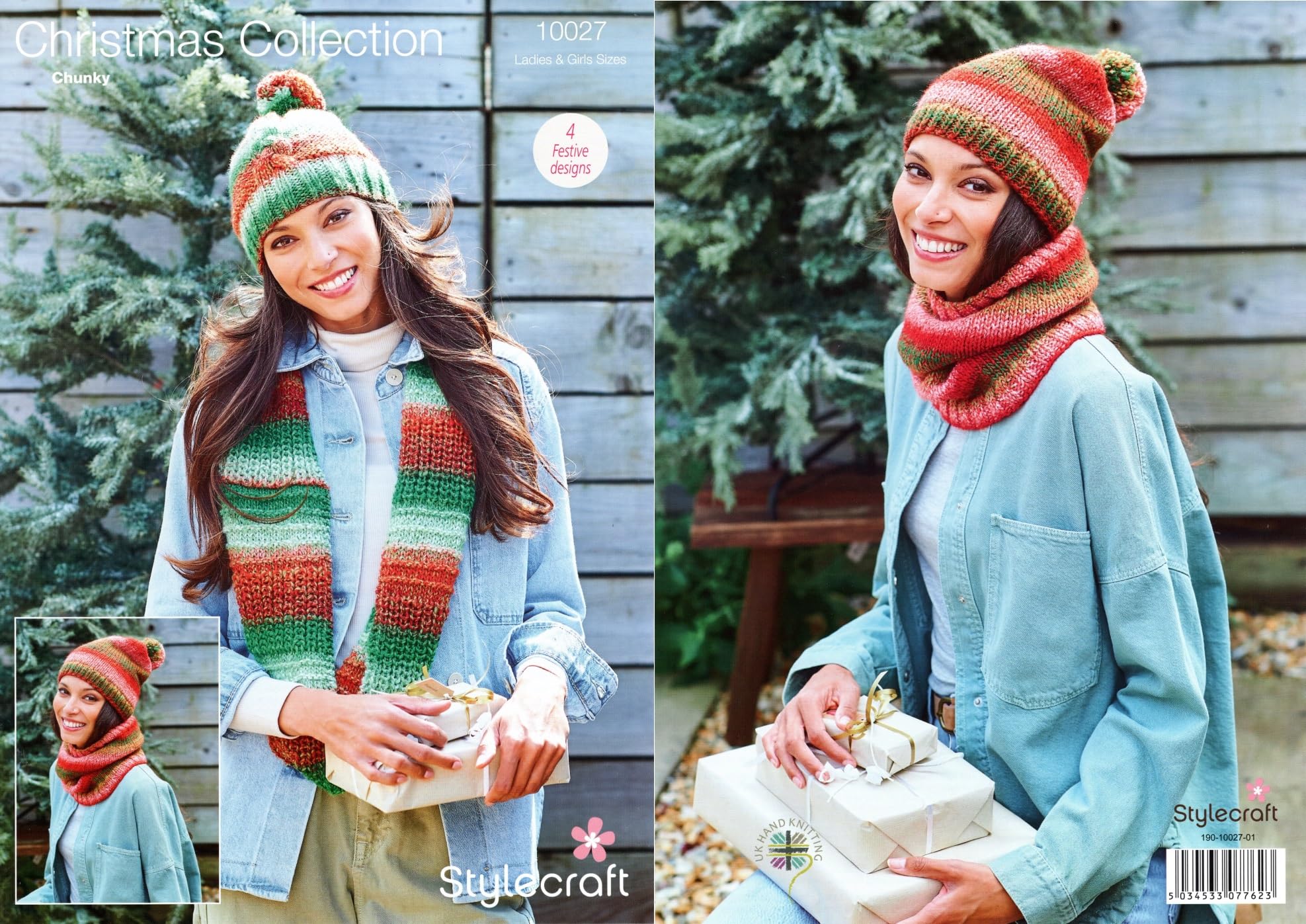 Stylecraft Women's Multicolor Wonderland Chunky Knitting Pattern - 10027 Hats & Snoods
