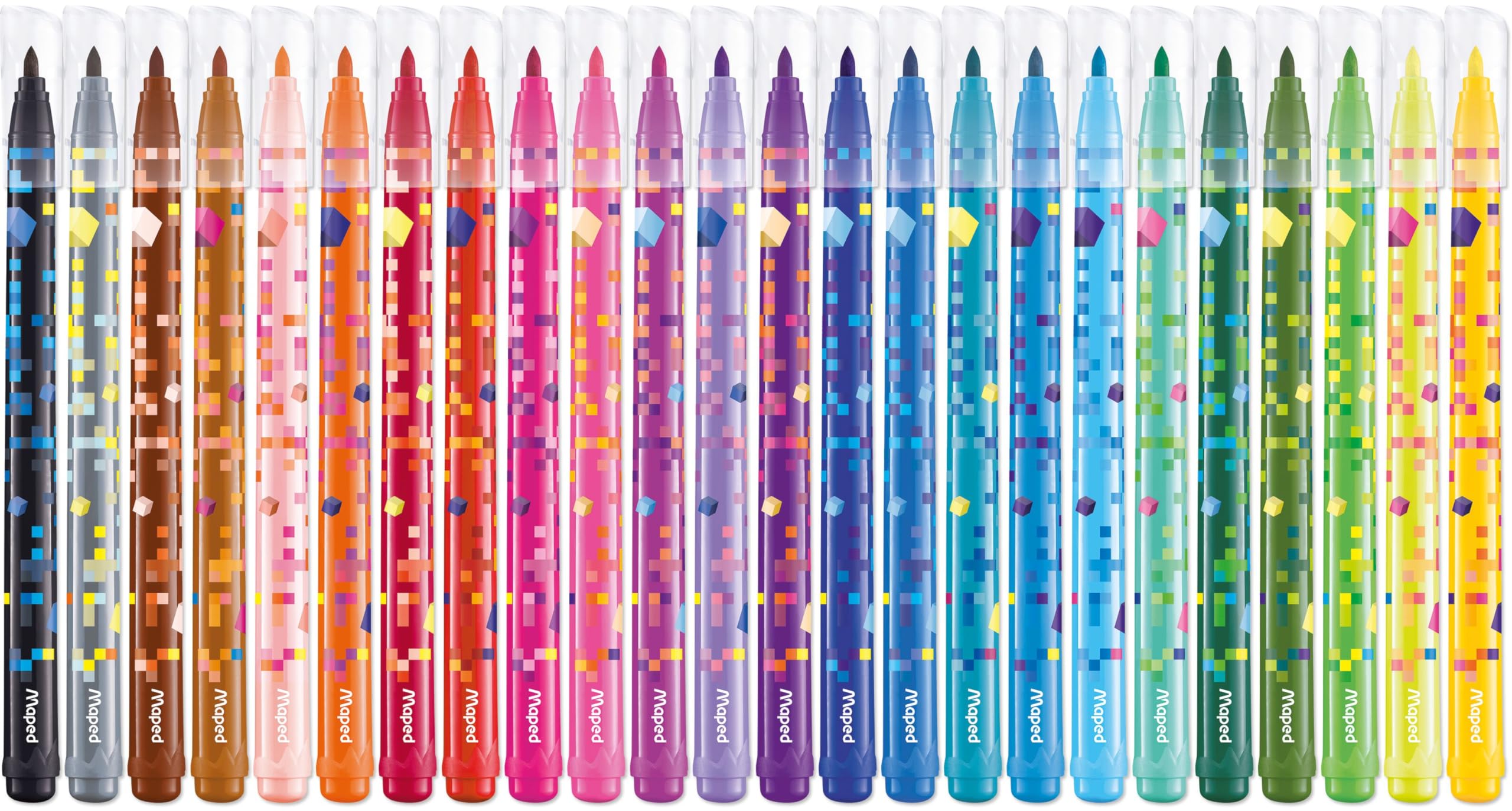 Maped - 24 Pixel Party Colouring Pens - Coloured Felt Tip for Kids Drawing - Washable with Medium Tip, Multicolored - Image 2