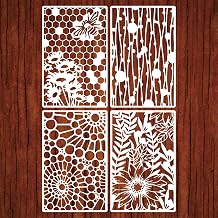 4 Pcs Leaf Floral Layering Stencils, 11x7 in Texture Templates