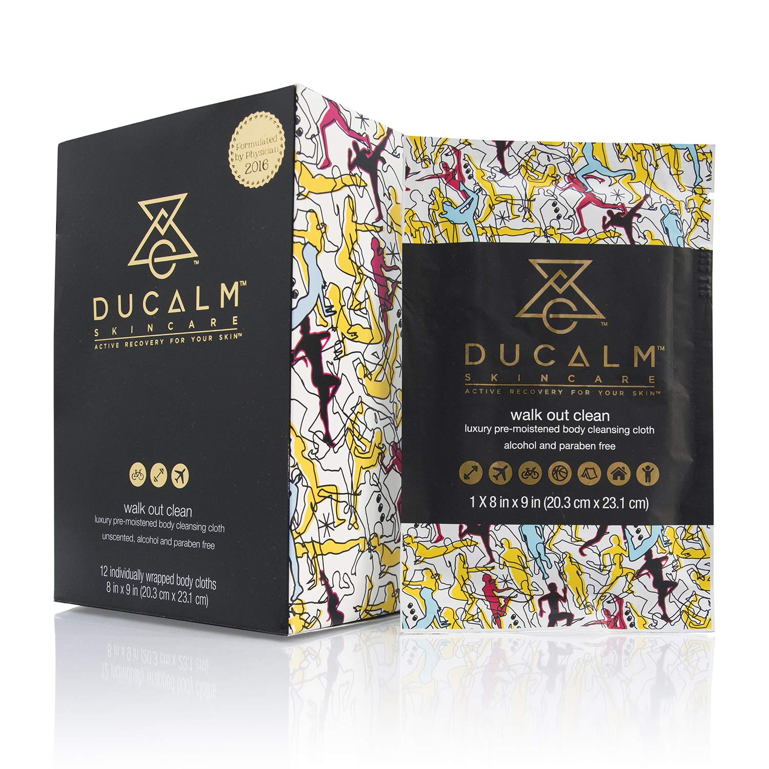 Ducalm Skincare Walk Out Clean Shower Wipes - Hydrating Travel, Facial, Body Cloths with Aloe Vera, Oat, Cucumber Extracts - Natural Moisturizer Cleansing & Sanitizing Sheets for Soft Skin - 12 Pack : Beauty & Personal Care