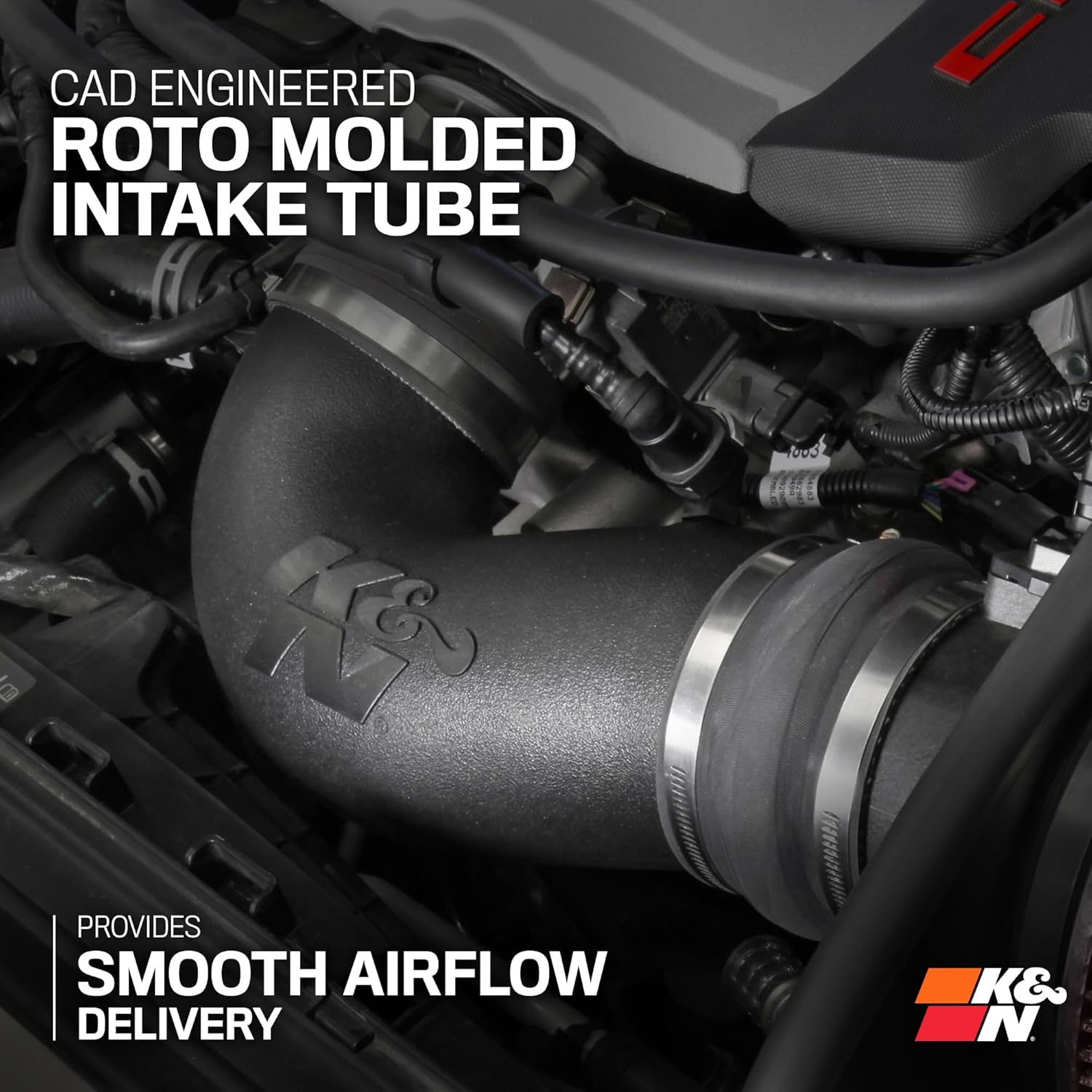 K&N Cold Air Intake System: Dry-Flow Air Filter, Increase Performance & Acceleration: Compatible with 2016-2024 CHEVROLET: Camaro SS, 30-3092