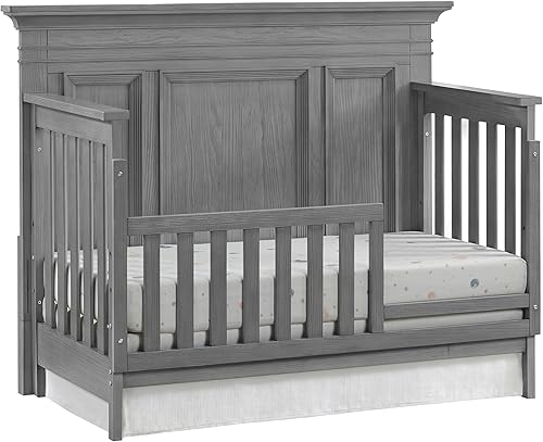 Miniatura 2 de Oxford Baby Weston - Kit de conversión de riel de protección de cuna a cama infantil, gris oscuro, certificado Green Guard Gold