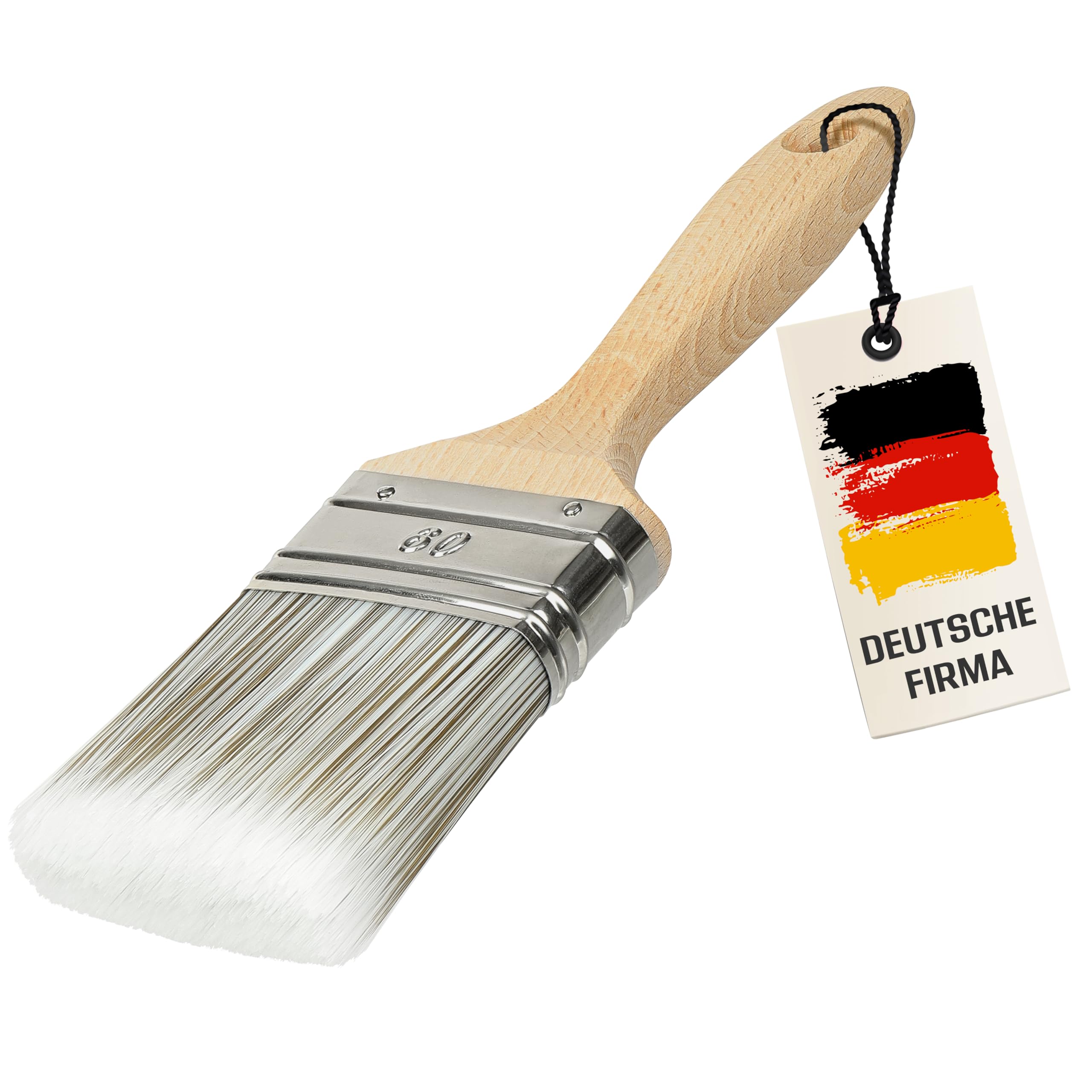 ORGAFLIX Lasurpinsel 60mm Premium - Kein Borstenverlust - Lasur Pinsel für Holz außen, Lacke, Farbe, Öl, Möbelfarbe streichen