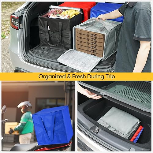 Miniatura 9 de BALEINE 3 bolsas reutilizables para comestibles + 2 bolsas reutilizables aisladas (16 x 11.5 x 16 pulgadas)