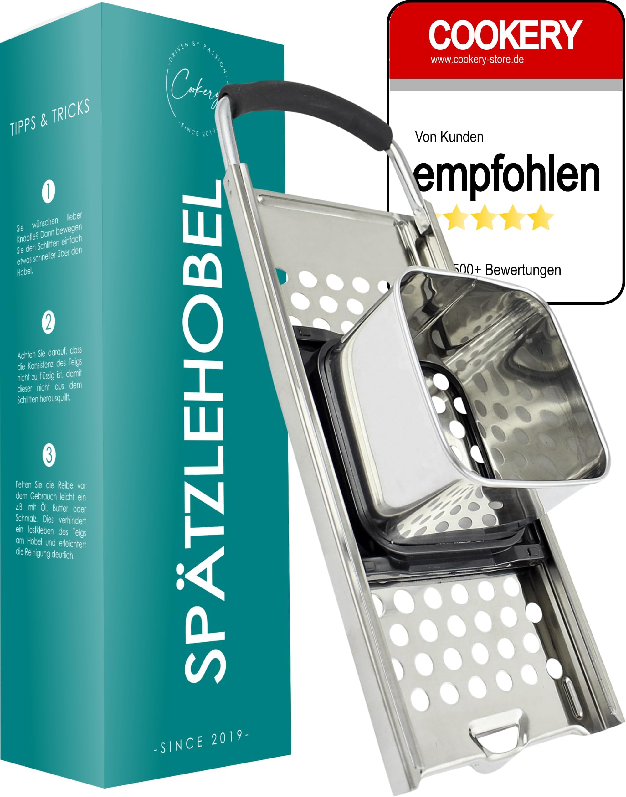 Cookery - Máquina para hacer spaetzle premium hecha de acero inoxidable