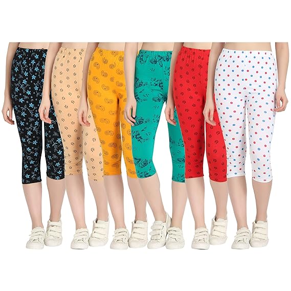 Printed Capri for Womens/Girl Pack of 6