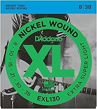 D'Addario EXL130 Nickel Wound Electric Guitar Strings, Extra-Super Light, 8-38