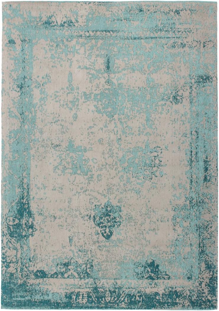 Kayoom Vintage Carpet Nostalgia 285 Turquoise 200cm x 290cm 50% Cotton, 50% Polyester Chenille Handwoven
