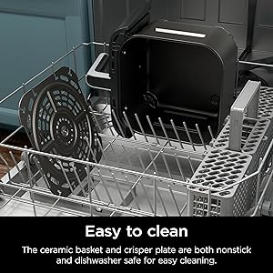 Ninja | Air Fryer | 6.5 QT Pro XL Capacity fits 9lbs of Wings | 6-in-1 Max Crisp, Air Fry, Roast, Bake, Reheat & Dehydrate | Nonstick Basket, Crisper Plate & Recipe Guide | Grey | AF181