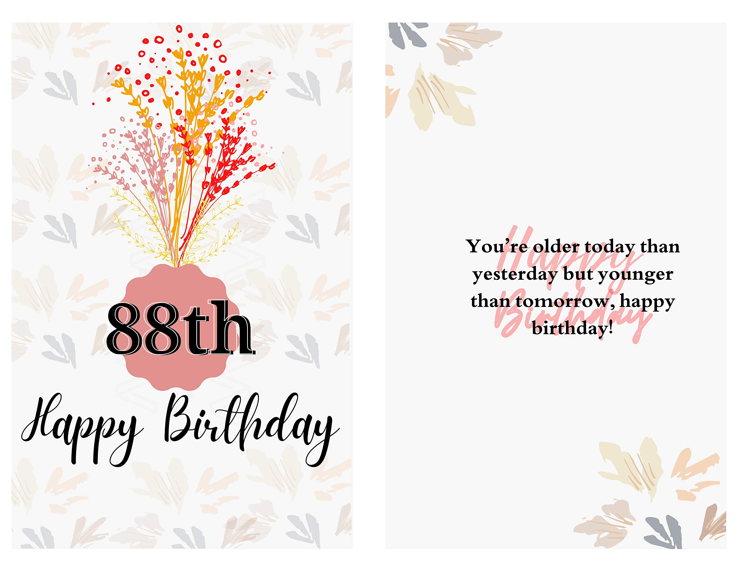 Amazon | Karto 88歳の誕生日カード 女性用 - L 5.5 x 8.5インチ