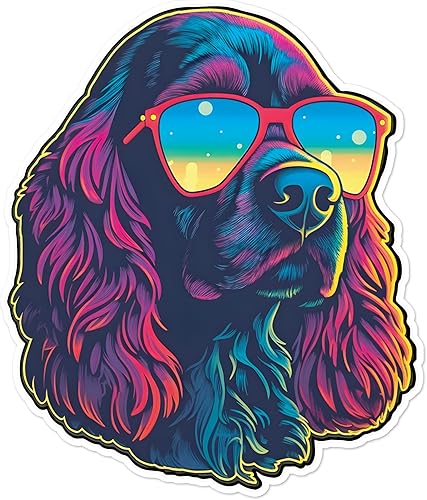 Yoonek Graphics Cocker Spaniel - Calcomanía de vinilo para coche, laptop, vaso, más. #004110