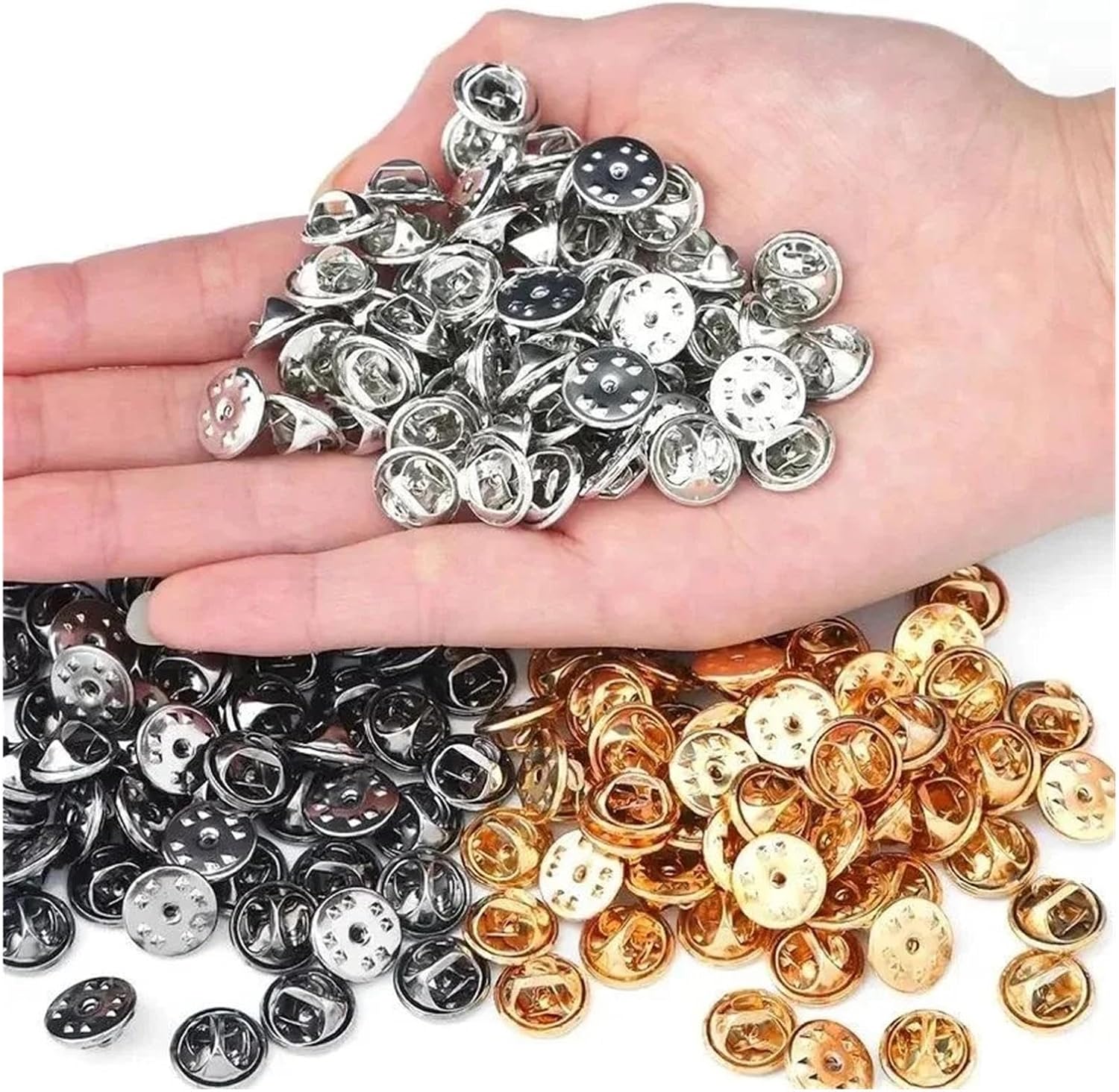 400pcs Pin Backs Clutch Brooch Base Findings