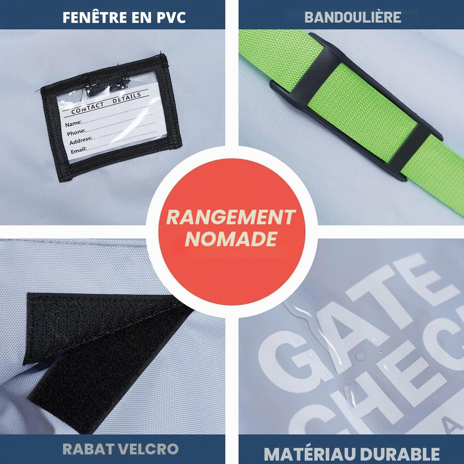 BRAMBLE - Grande Housse de Poussette pour Avion - Housse de Transport imperméable pour Poussette et Landau (Gris)