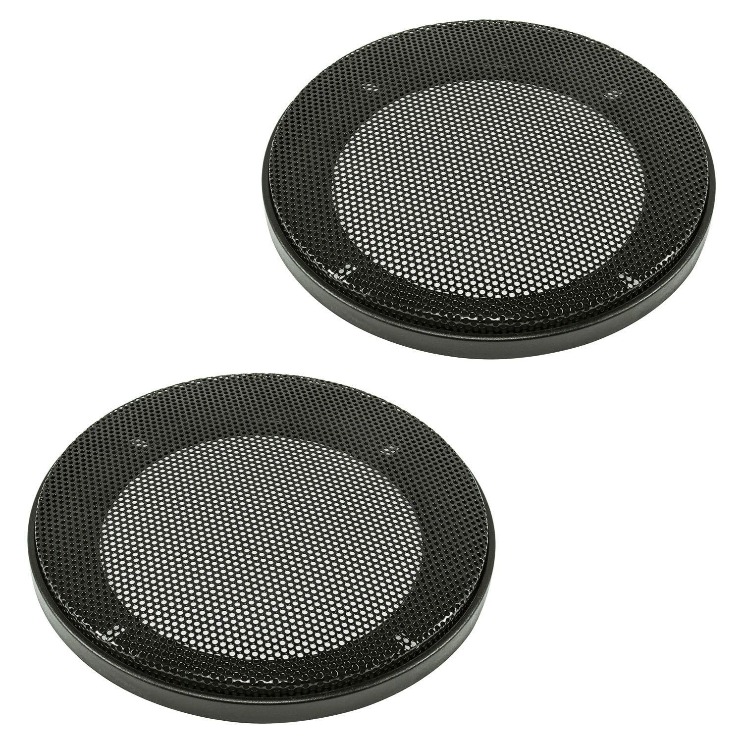 Tomzz Audio Griglia per altoparlante DIN 100mm nero 2 pezzi anello di plastica set griglia metallica