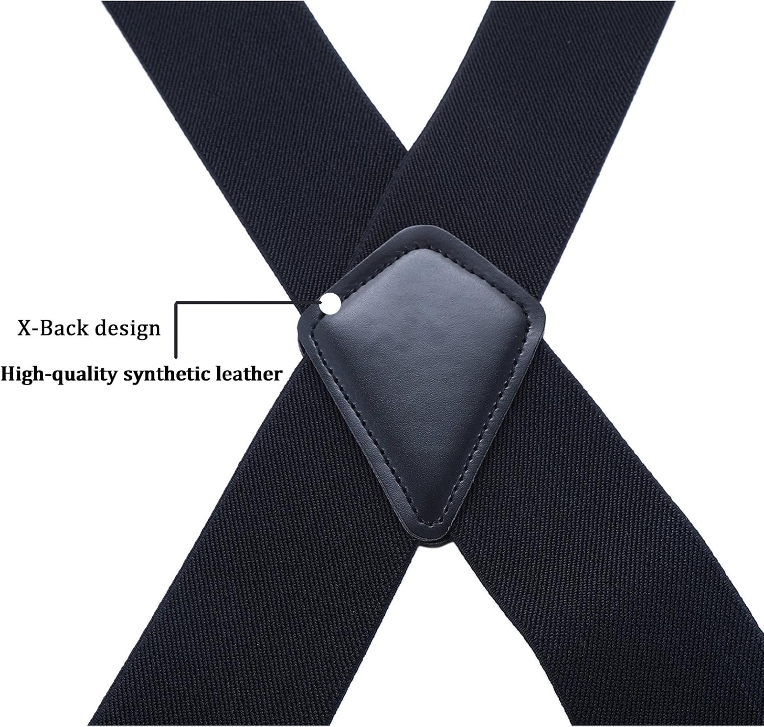 AWAYTR Men Utility Suspenders Adjustable Elastic - Heavy Duty 2 Inch Wide X Shape Strong Clip Suspender - Image 4