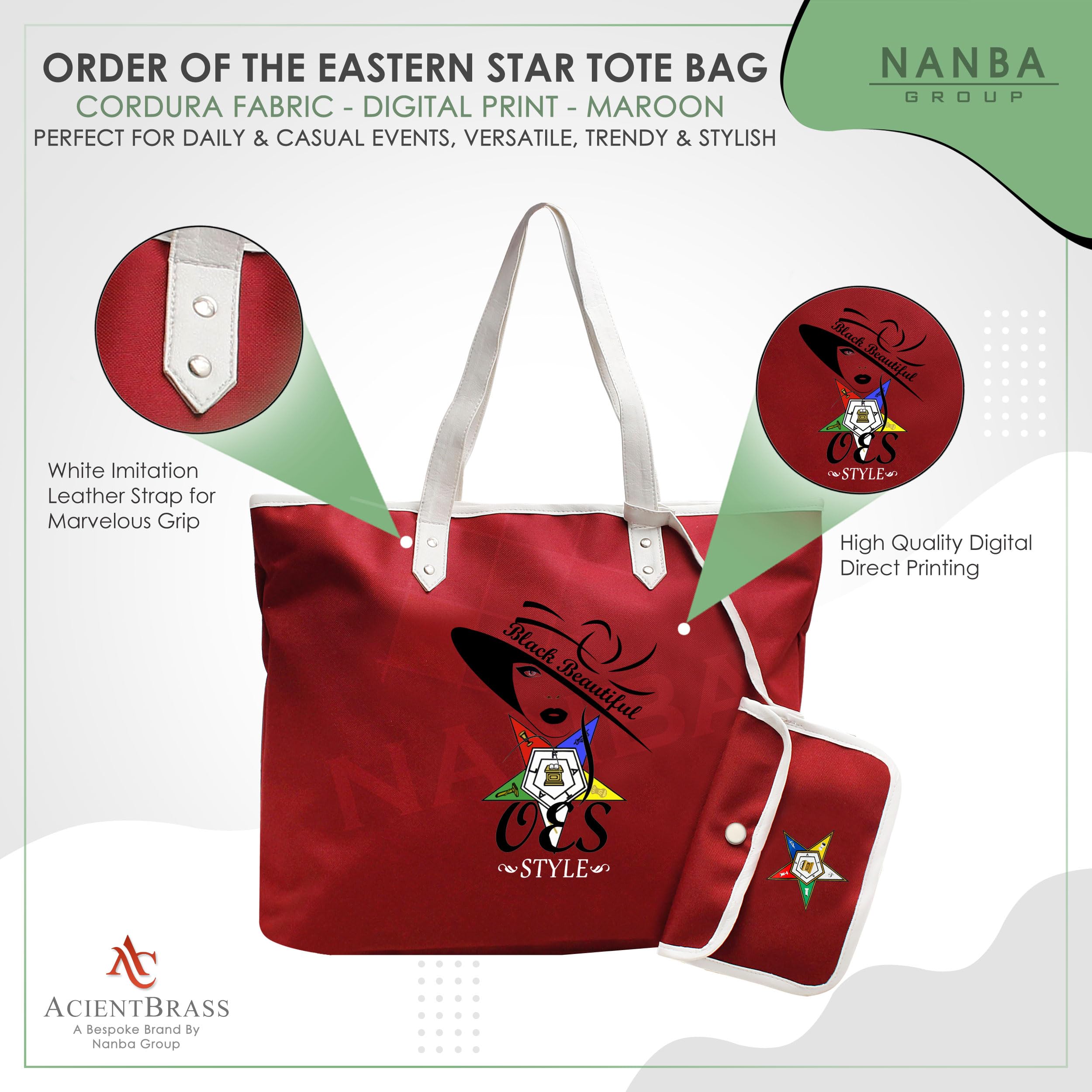 Order of the Eastern Star OES Tote Bag with Matching Wallet