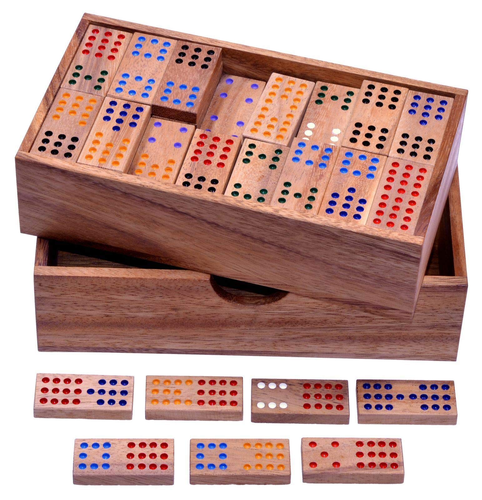 LOGOPLAY Domino Double 12 Jeu de société en bois 91 pions
