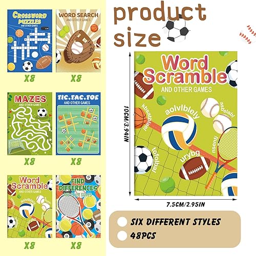 Miniatura 2 de Hungdao Mini libros de actividades para niños y niñas, diversión y juegos, actividades desafiantes incluyen laberintos, revueltas de palabras y más