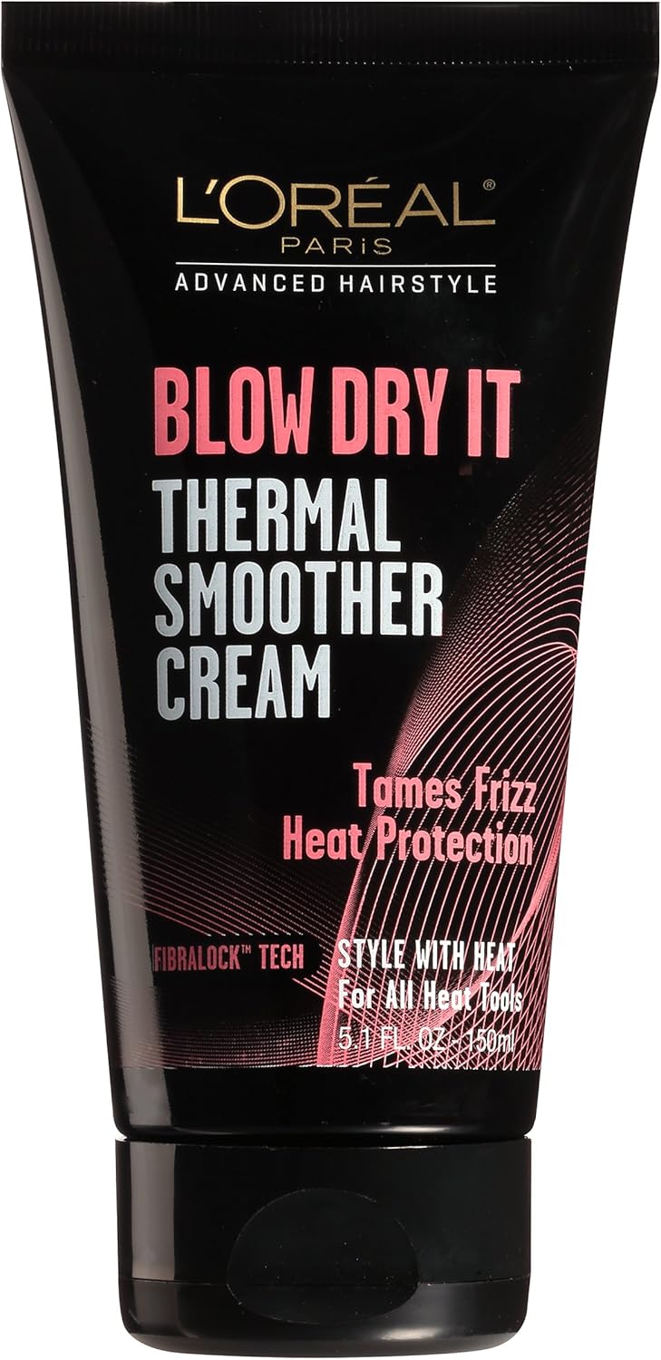 L’Oréal Paris Advanced Hairstyle BLOW DRY IT Thermal Smoother Cream, 5.1 fl. oz. L’Oréal Paris Advanced Hairstyle BLOW DRY IT Thermal Smoother Cream, 5.1 fl. oz.